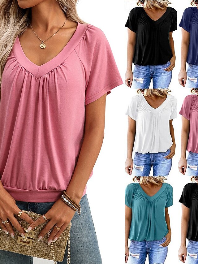 Women's T Shirt Tee Top Plain Fashion Stylish Classic Short