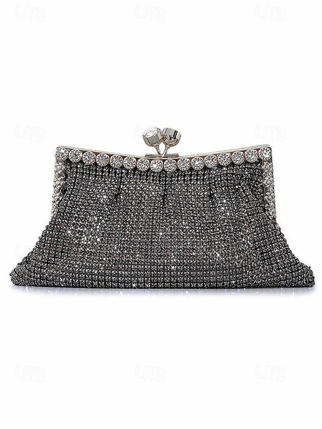 Vintage Sage Clutch Purse – Rhinestone Women's Green