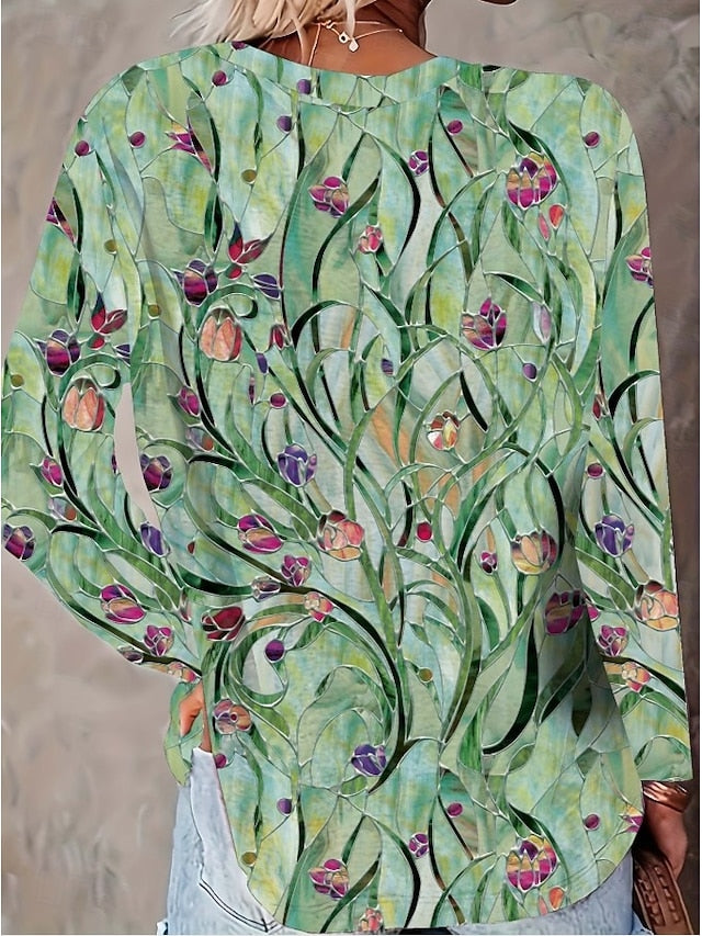 Women's T Shirt Print Graphic Leopard Geometric Vintage