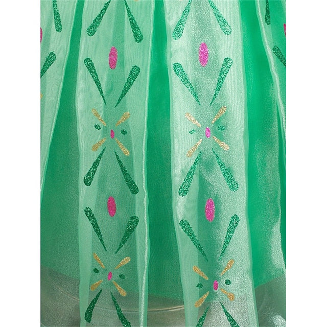Theme Flower Frozen Anna Dress Girl Fairytale Party Princess