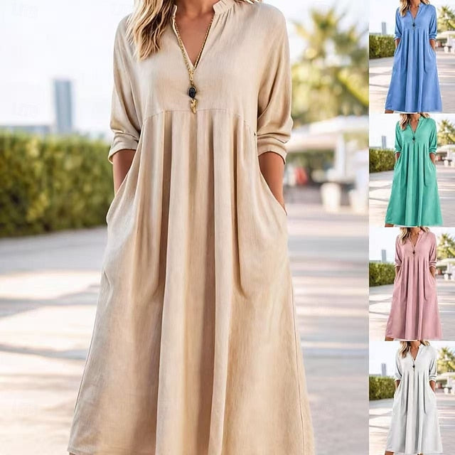 Women's Midi Dress A Line Dress Vacation Casual Loose Fit