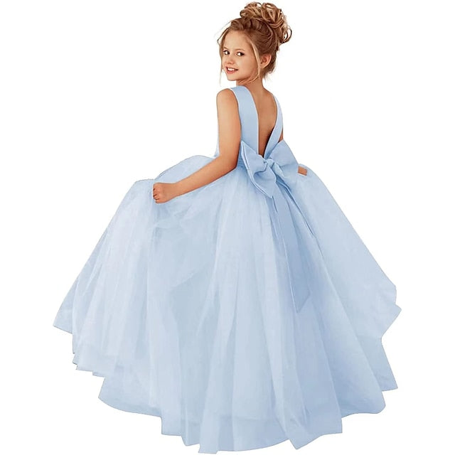 Kids Dress Girls' Party Color Solid Flower Girl