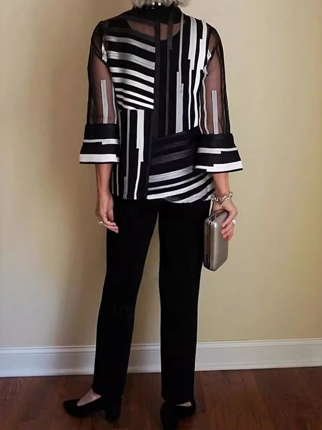 Women's Shirt Two Piece Sets Pants Sets Long Sleeve Shirt