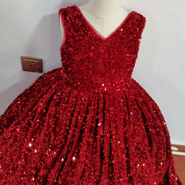 Solid Girl Sleeveless Flower Colored 3D Dress Girls'