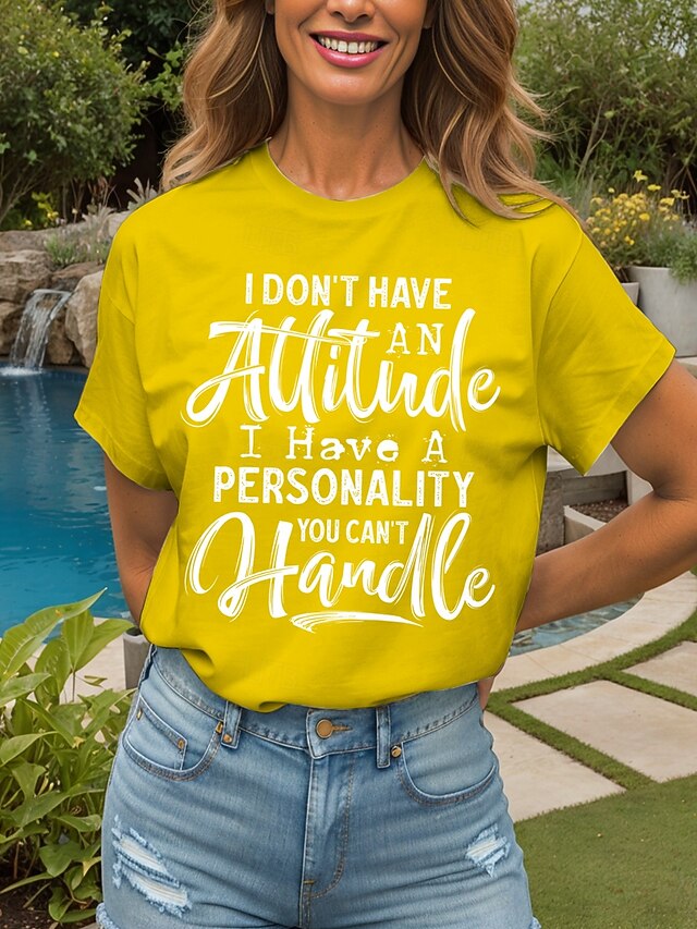 Women's T Shirt Print Graphic Letter Vintage Stylish