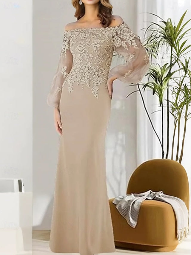 Dress the of Elegant Shoulder Mermaid Off / Bride Trumpet Mother