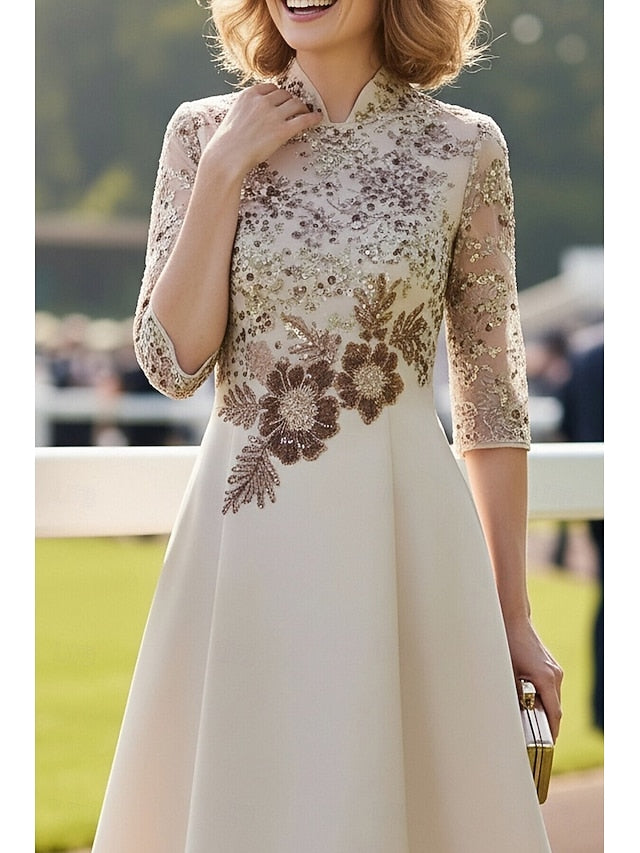 A-Line Knee Length Derby Dress Mother of the Bride Dress Half