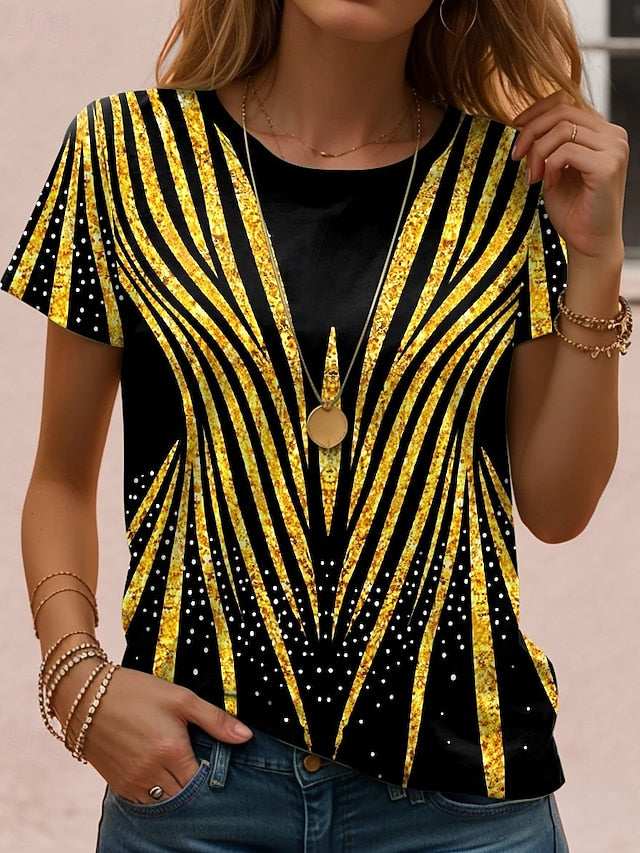 Women's T Shirt Print Ombre Marble Elegant Vintage Fashion