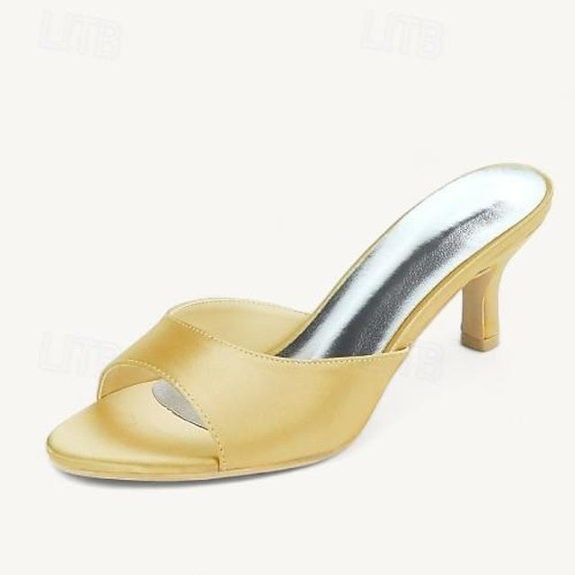 Heel Shoes Women's Kitten Open Sandals Toe Wedding