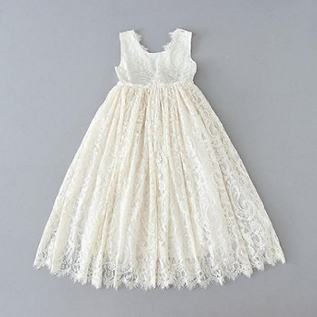 Girls' Dress Sleeveless Kids Wedding Colored Solid Party
