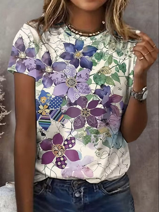 Women's T Shirt Print Graphic Animal Vintage Stylish