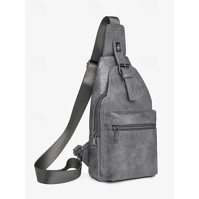 Sac bandoulière en similicuir marron pour femme