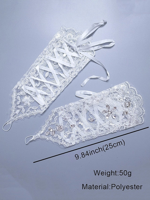 Lace Gloves – with Accessories Bridal Elegant Pearls Wedding