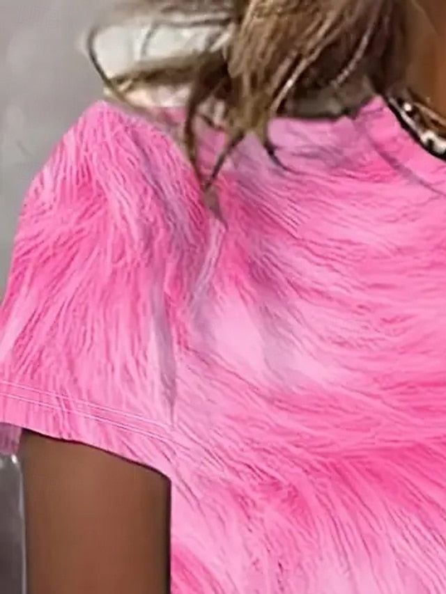 Women's T Shirt Summer Tops Print Graphic Color Gradient