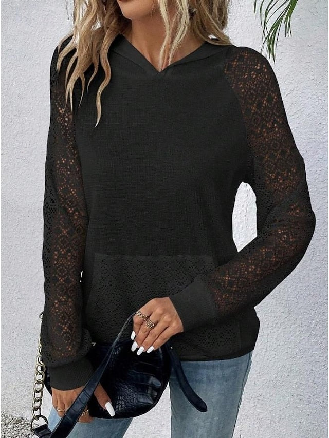 Women's Pullover Casual Plain Dailywear Sports Hooded