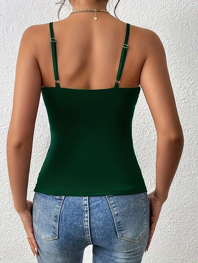Women's T Shirt Tank Top Sleeveless Shirt Tee Top Solid
