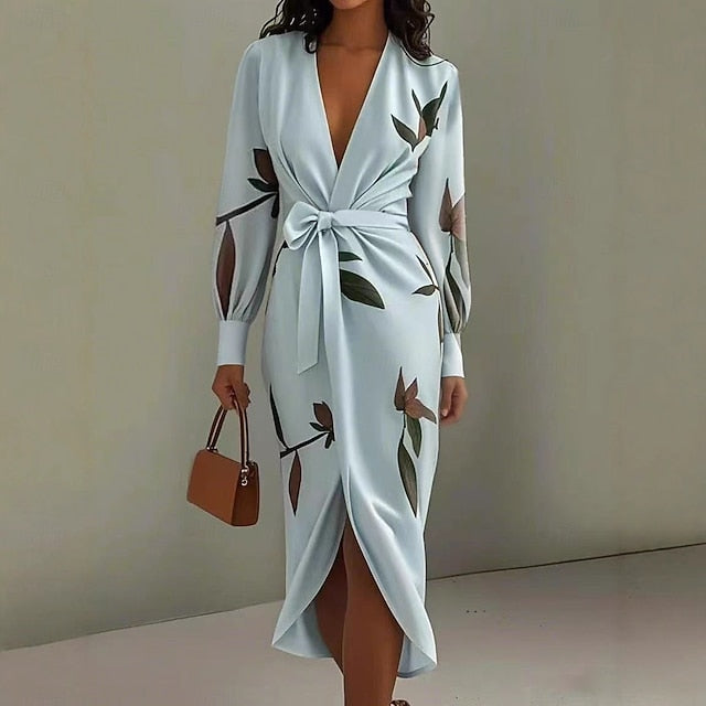 Women's Midi Dress Wrap Dress A Line Dress Summer Dress