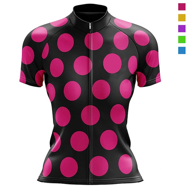 Women's Cycling Jersey Geometric Dot Short Sleeve Bike