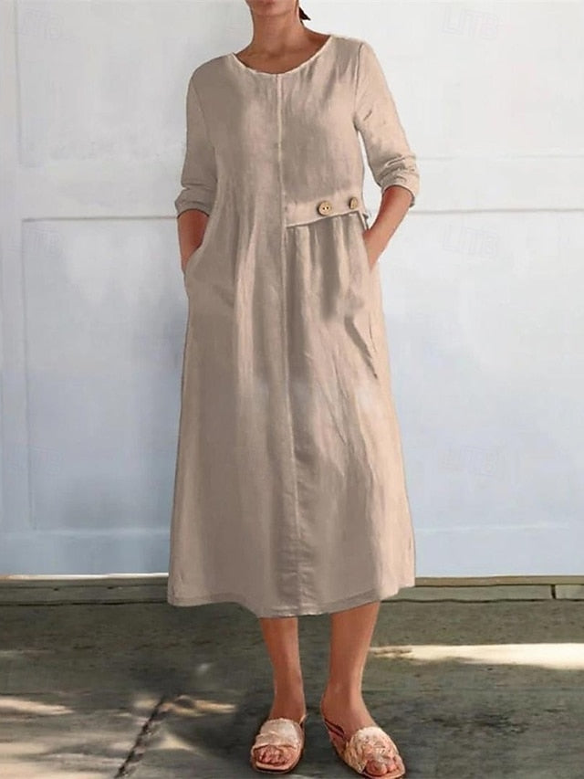 Women's Long Dress Maxi Dress Casual Dress Cotton Linen