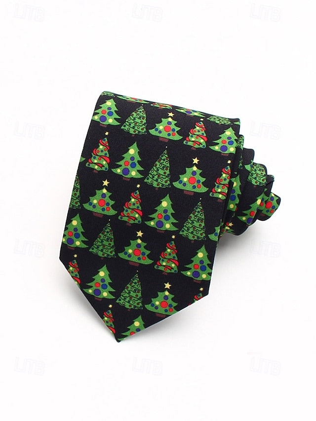 Polyester Tree Tie and Men's Silk – Fun Santa Christmas
