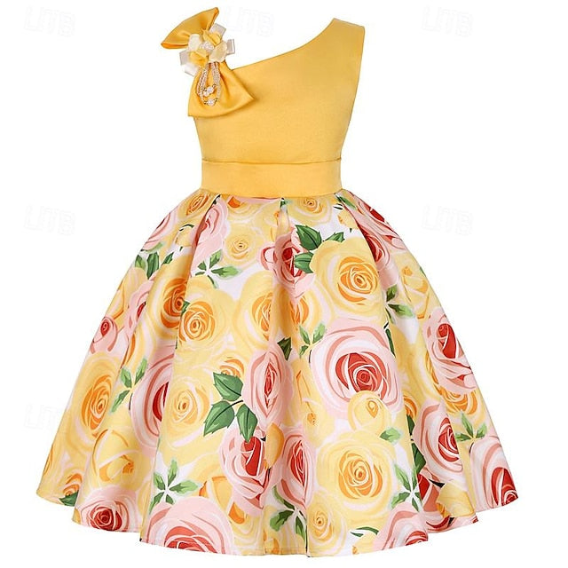 Flower Girls' Dress Party Easter Summer Sleeveless 3D