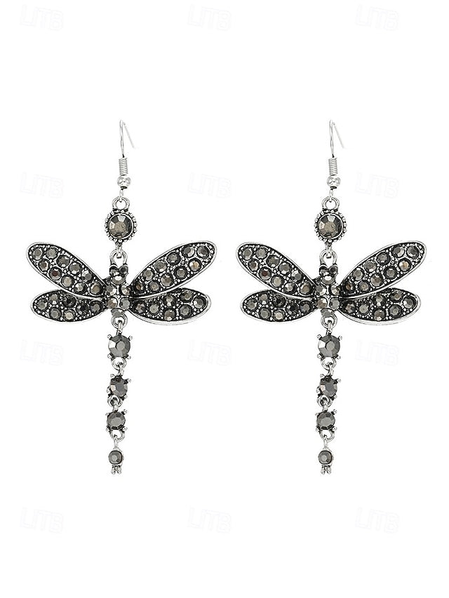 – Dragonfly Earrings Crystal Style Colorful Vintage