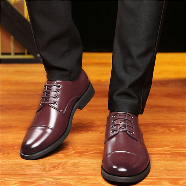 Shoes Oxford Patent Men's with Black Leather Lace-Up