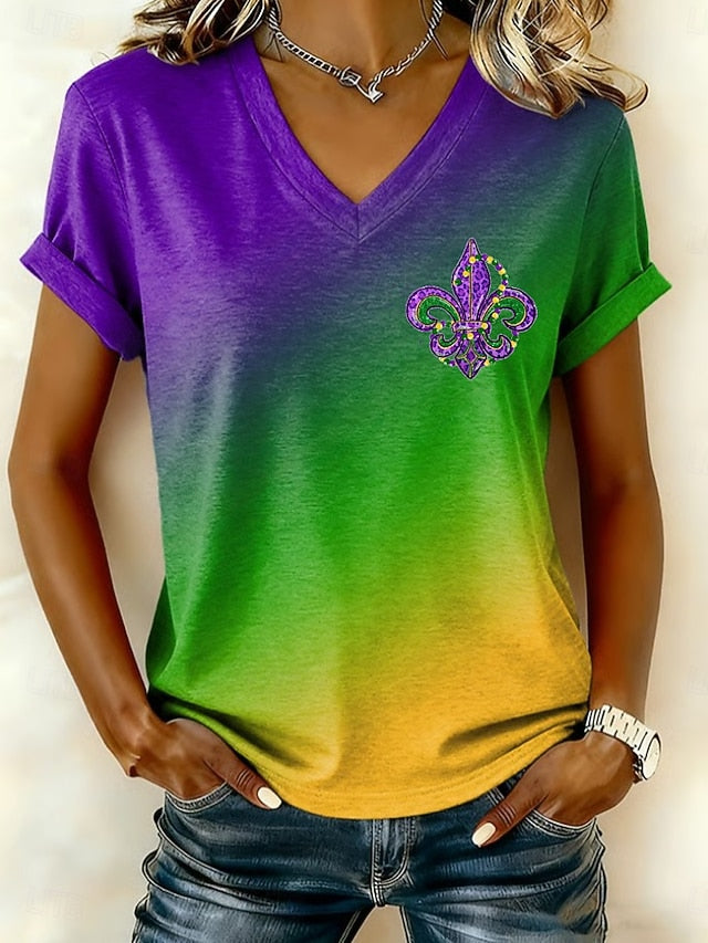 Carnival Mardi Gras Women's T Shirt Print Graphic Color