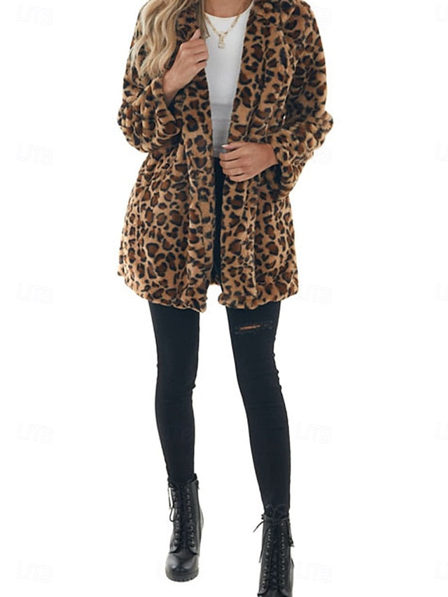 Patchwork Women's with Warm Winter Breathable Pockets Coat