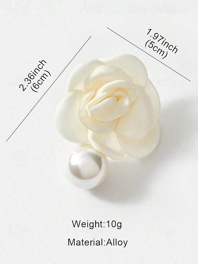 Earrings with Flower Drop Pearl Stud Faux Women's Elegant