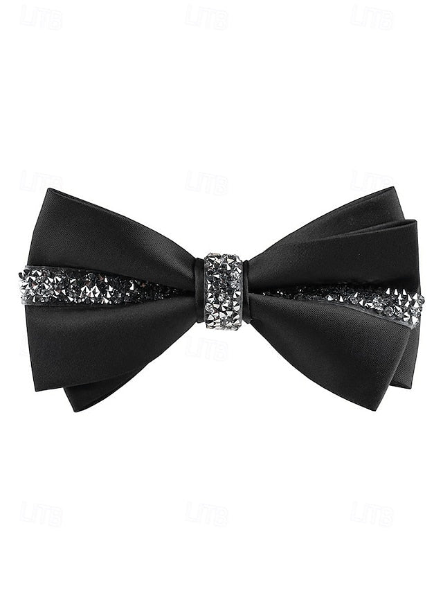 Burgundy Embellishment Bow Elegant with Tie – Satin Crystal