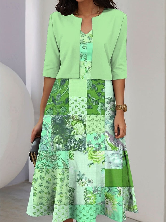 Women's Dress Set A Line Dress Midi Dress Elegant Casual