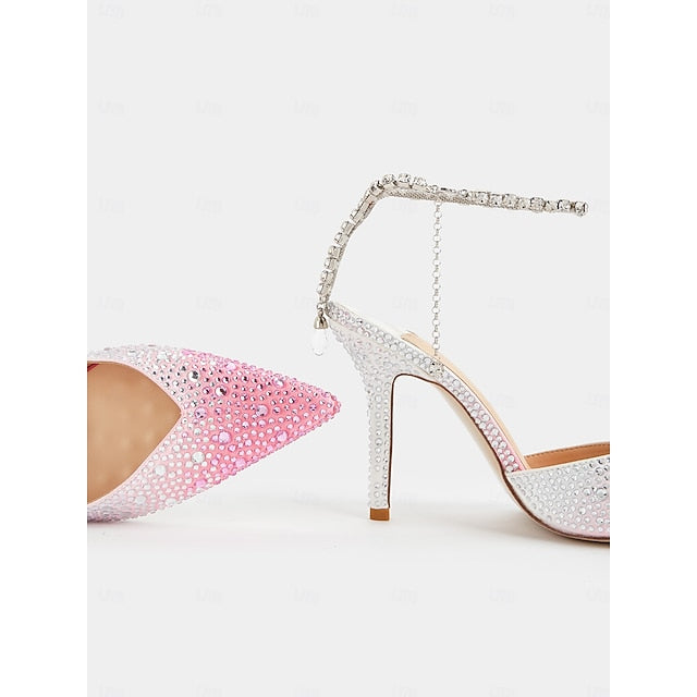 Crystal with - Women's Heels Gradient Stiletto Slingback