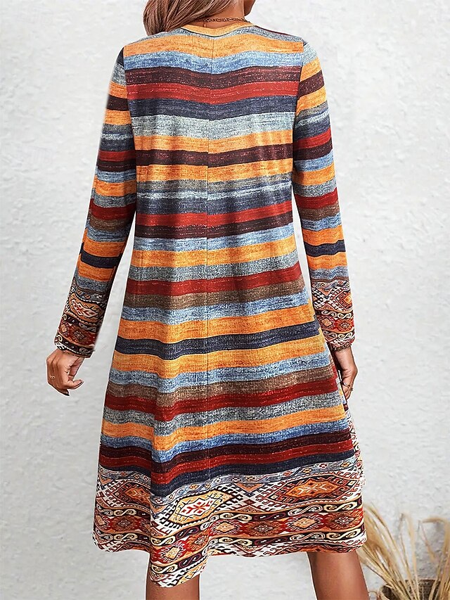 Women's Knee Length Dress Knit Dress Casual Dress T Shirt