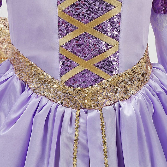 Princess Theme Flower Fairytale Girl Party Dress Sofia Rapunzel