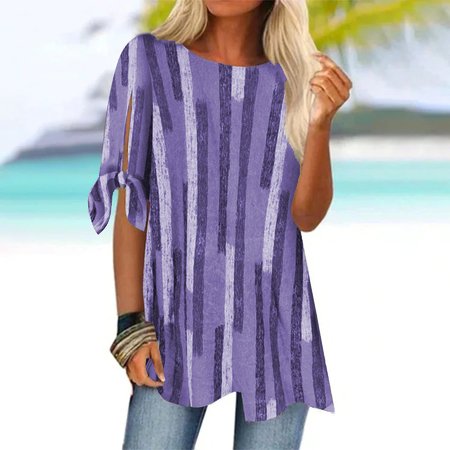 Geometric Crew Neck Loose Casual Shirt mm272 - fabuloryshop