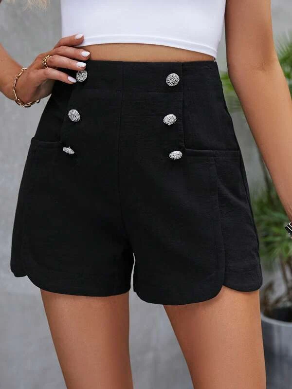 Buckle Casual Loose Shorts QN79 - fabuloryshop