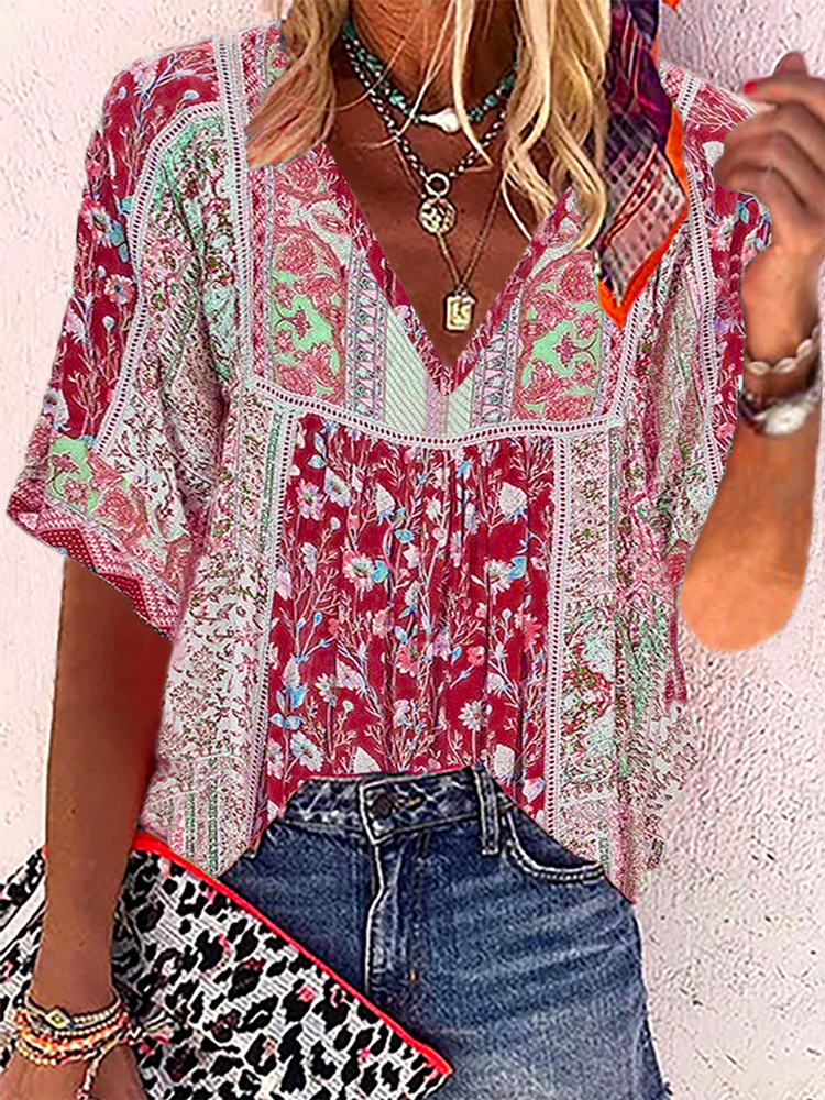 Boho Casual Top WZ113 - fabuloryshop