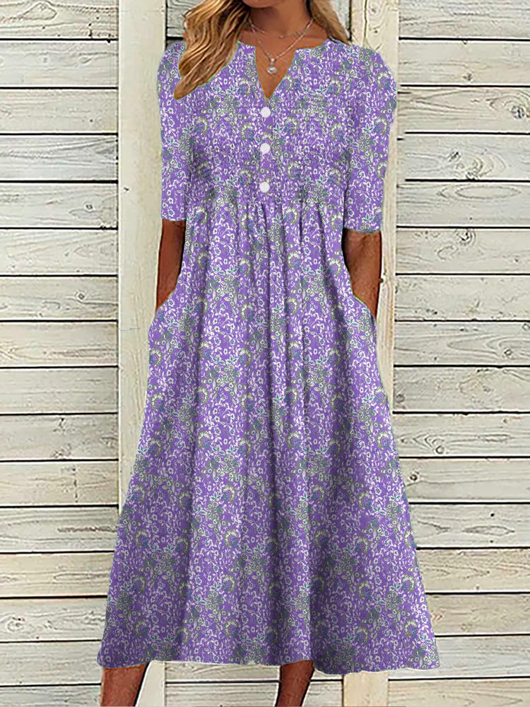Casual Floral Dress QPQ117 - fabuloryshop