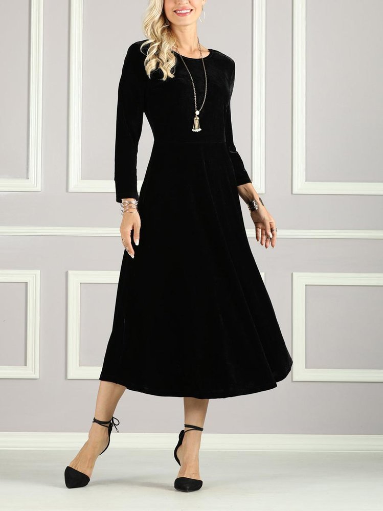 Knitted Plain Regular Fit Urban Dress WJ103 - fabuloryshop