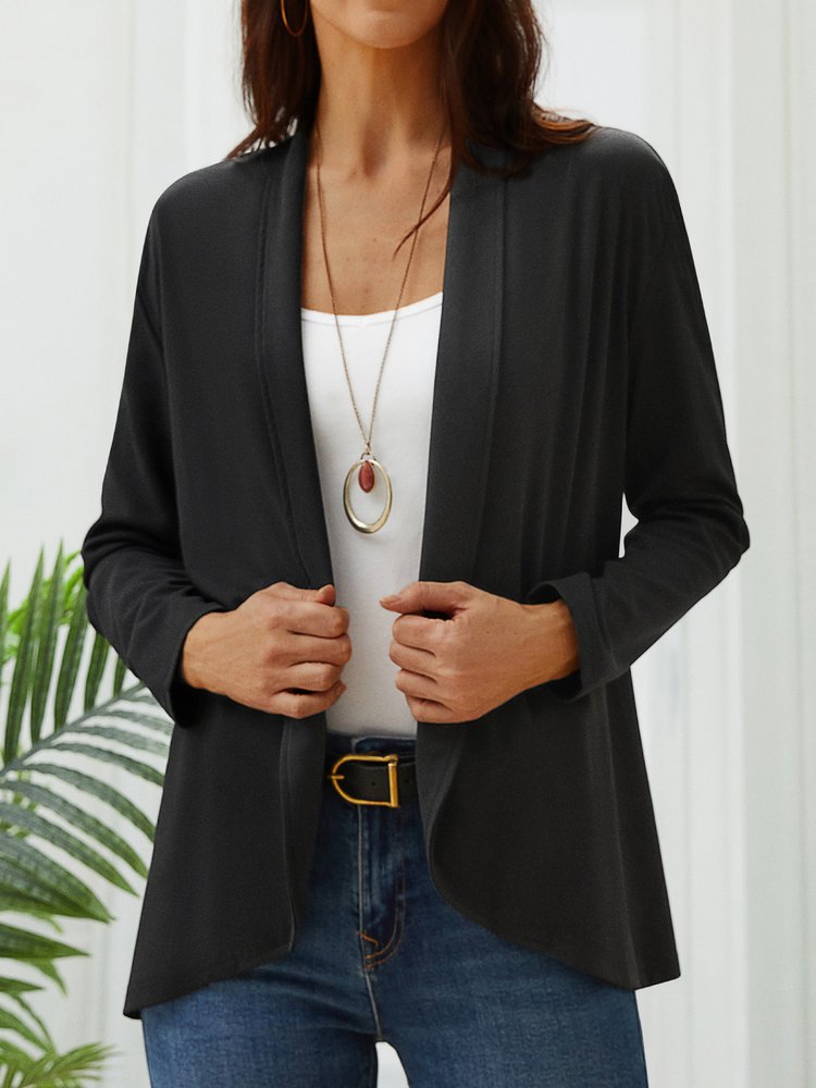 Wrap Loose Casual Plain Coat QL105 - fabuloryshop