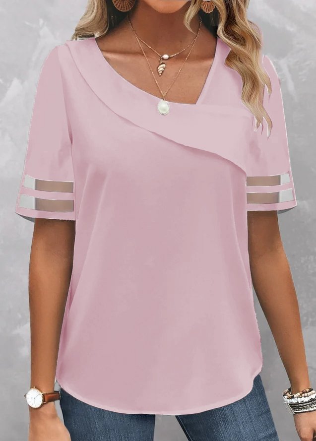 Cotton Asymmetrical Plain Casual Shirt WS67 - fabuloryshop