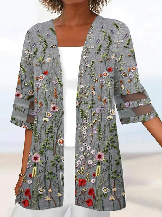 Wrap Loose Casual Floral Kimono QL100 - fabuloryshop