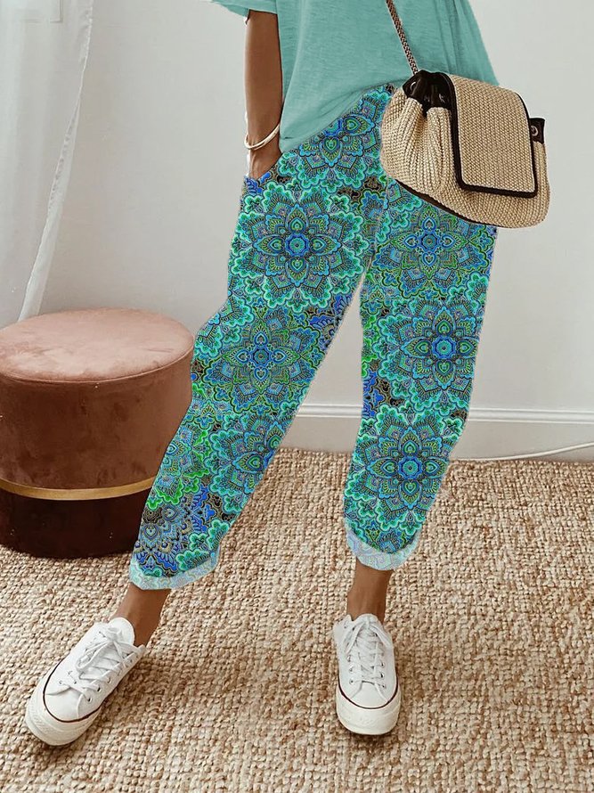 Ethnic Loose Cotton Casual Pants WX65 - fabuloryshop