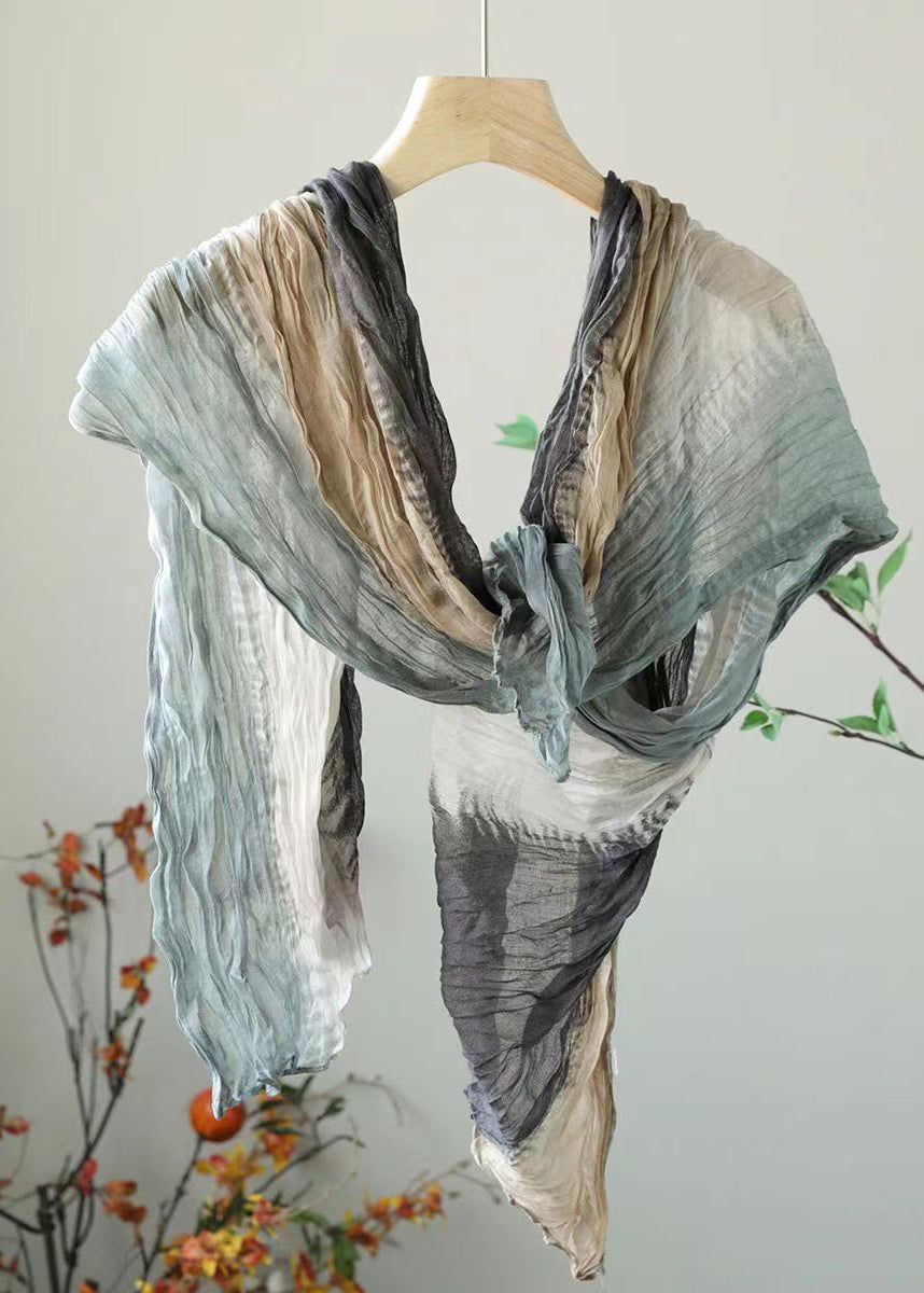 Boho Vintage Yellow Wrinkled Cotton Scarf Ada Fashion