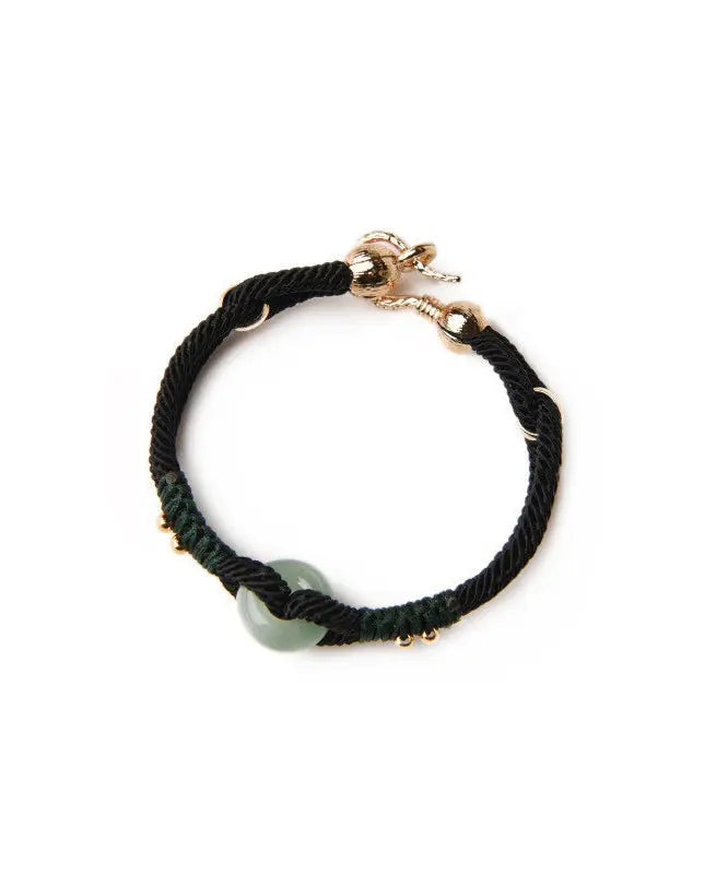 DIY Blackish Green Hand Knitting Jade Bracelet Ada Fashion