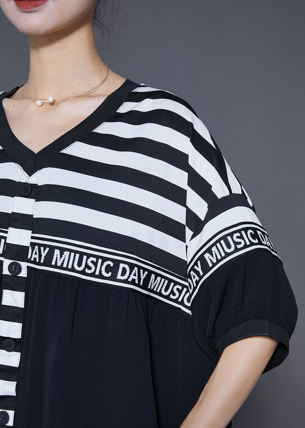 Fitted Black Striped Low High Design Cotton Two Pieces Set Summer Ada Fashion