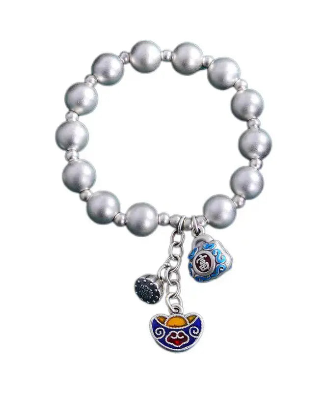 Loose Silk Copper Silvering Cloisonne Charm Bracelet Ada Fashion