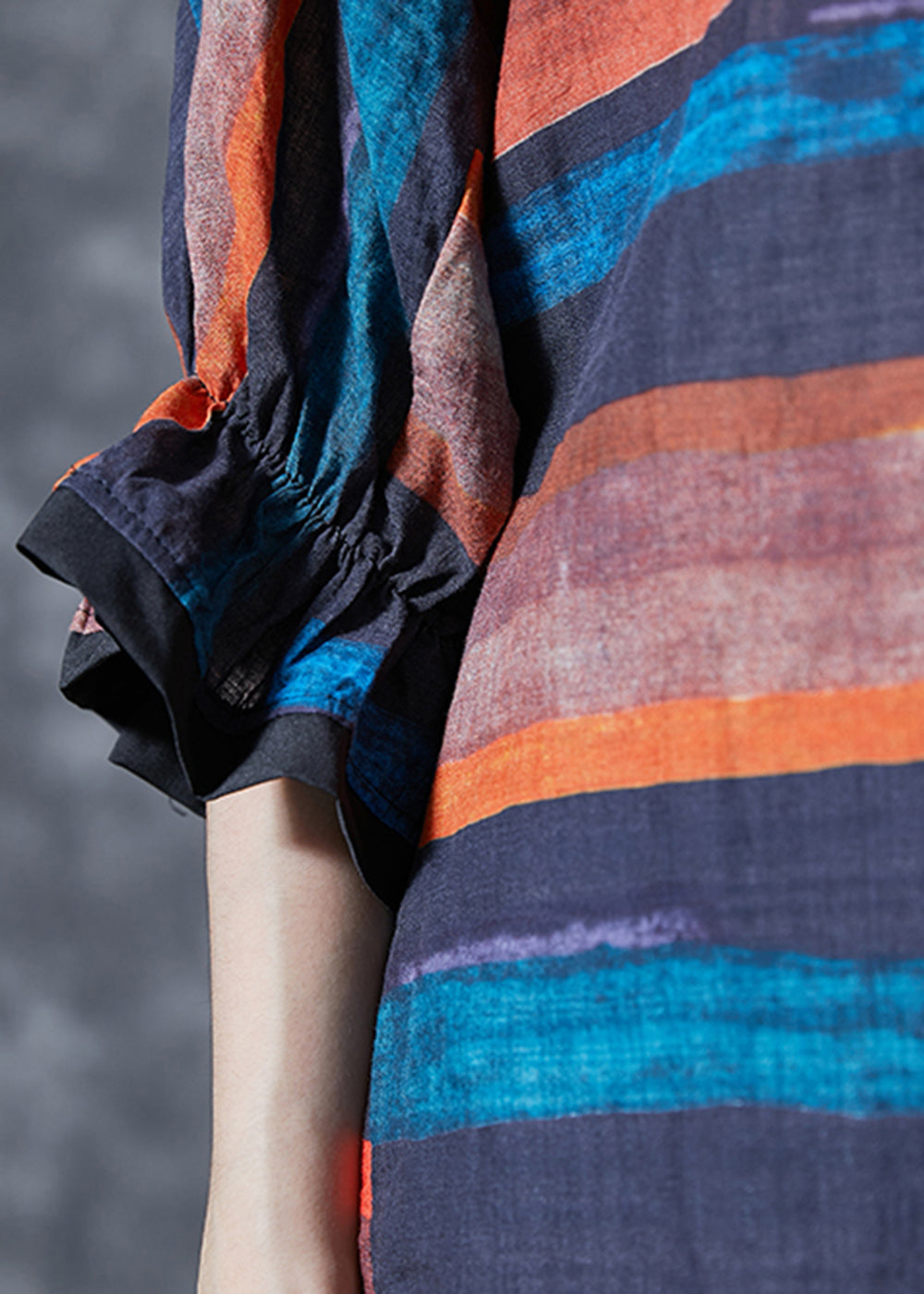 Modern Orange Oversized Striped Linen Tanks Summer LY4048 - fabuloryshop