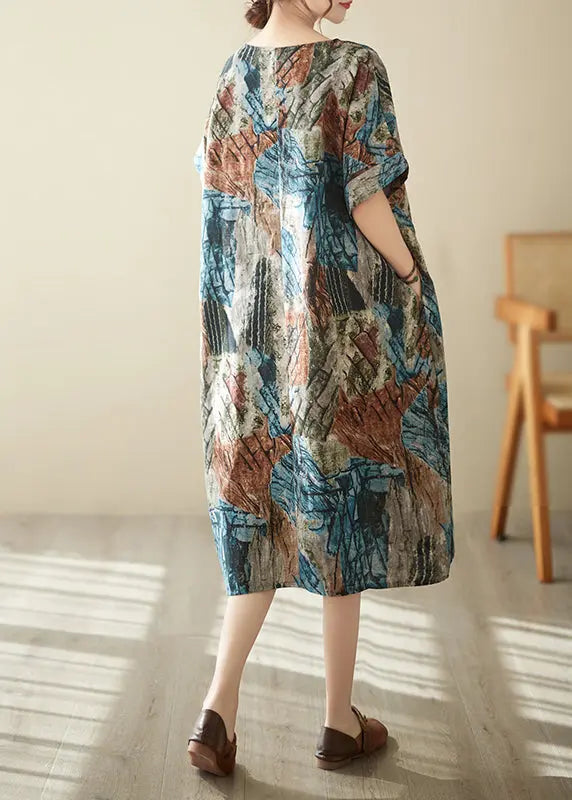 Organic Oversized Tie Dye Cotton Long Dresses Summer Ada Fashion